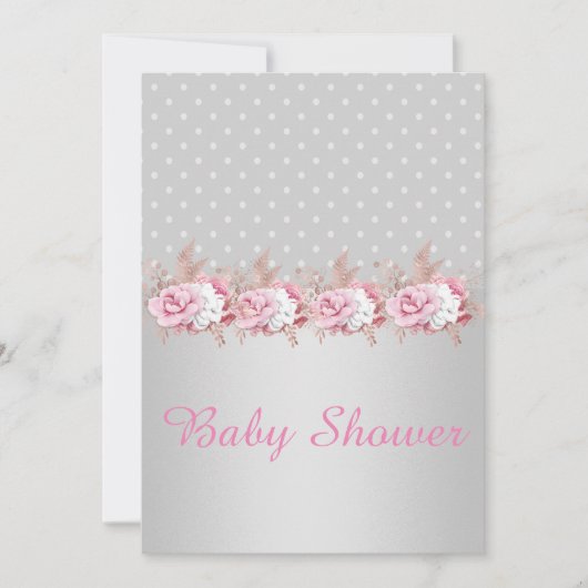 SILVER SPOT BABY SHOWER INVITATIE KAART (Voorkant)