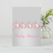 SILVER SPOT BABY SHOWER INVITATIE KAART (Staand voorkant)