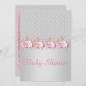 SILVER SPOT BABY SHOWER INVITATIE KAART (Voorkant / Achterkant)