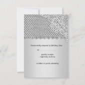 Silver Spot Lace Diamond Wedding Response Kaart (Achterkant)