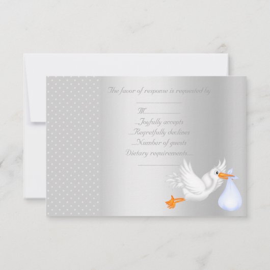 SILVER SPOT RSVP STORK KAARTJE (Achterkant)