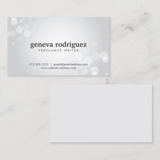SILVER SPOTLIGHT BOKEH No. 1 Visitekaartje (Voorkant / Achterkant)