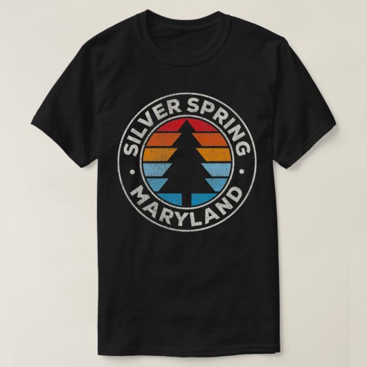 Silver Spring Maryland MD  Grafisch Retro 70 T-shirt (Design voorkant)