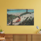 Silver Springs, FL - Vrouw onderwater zwemmen Canvas Afdruk (Insitu (Woonkamer))