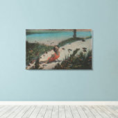 Silver Springs, FL - Vrouw onderwater zwemmen Canvas Afdruk (Insitu (Houten vloer))