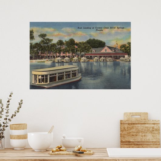 Silver Springs, FL - Waterfront Uitzicht van Boat Poster (Keuken)