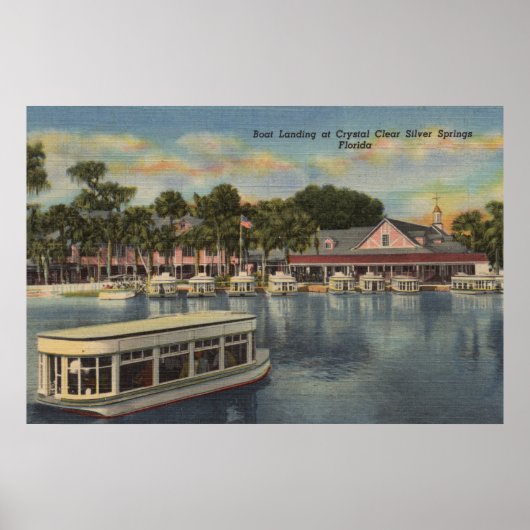 Silver Springs, FL - Waterfront Uitzicht van Boat Poster (Voorkant)