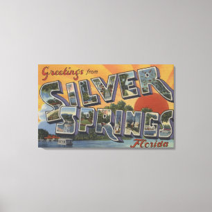 Silver Springs, Florida - Grote Letter-scènes 2 Canvas Afdruk