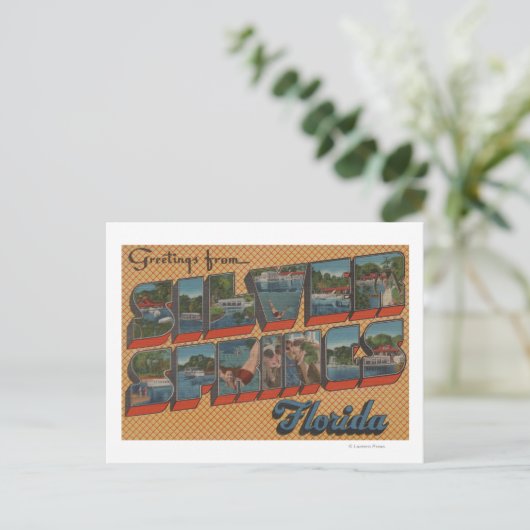 Silver Springs, Florida - Grote Letter-scènes Briefkaart (Staand voorkant)