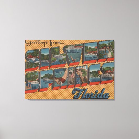 Silver Springs, Florida - Grote Letter-scènes Canvas Afdruk (Voorkant)