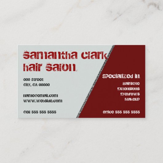 Silver Sprinkles Distress Style Red en Black Visitekaartje (Achterkant)