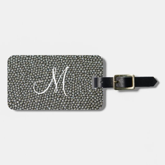 Silver Sprinkles Monogram Bagagelabel (Voorkant horizontaal)