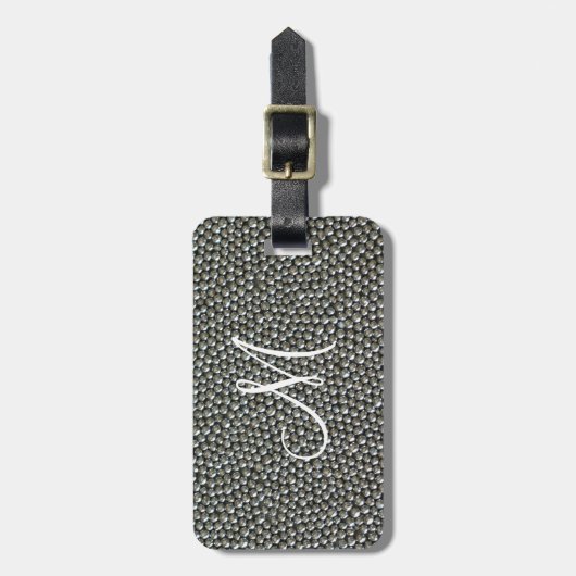 Silver Sprinkles Monogram Bagagelabel (Voorkant verticaal)