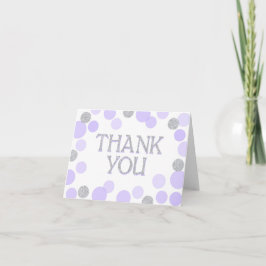 Silver Sprinkles Scatter Lavendel Stippen Dank u Bedankkaart