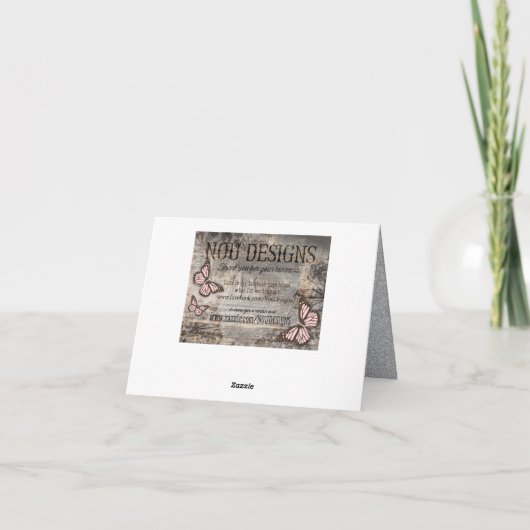 Silver Sprinkles Scatter Pink Stippen Dank u Bedankkaart (Achterkant)