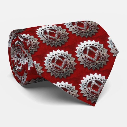 Silver Square & Compass Stropdas (Opgerold)