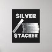 Silver Stacker Silver Squeeze Coin Canvas Wall Art (Voorkant)