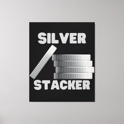 Silver Stacker Silver Squeeze Coin Canvas Wall Art (Voorkant)