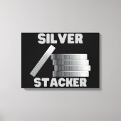 Silver Stacker Silver Squeeze Coin Canvas Wall Art (Voorkant)