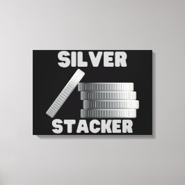 Silver Stacker Silver Squeeze Coin Canvas Wall Art