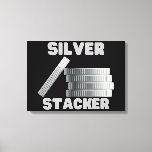 Silver Stacker Silver Squeeze Coin Canvas Wall Art (Voorkant)