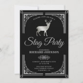  Silver Stag Bachelor Party Uitnodiging (Voorkant)