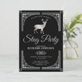  Silver Stag Bachelor Party Uitnodiging (Staand voorkant)