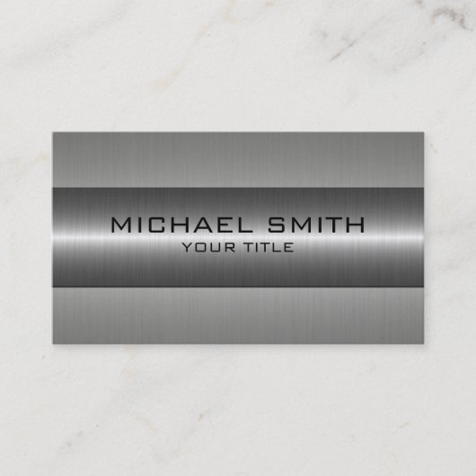 Silver Stainless Steel Kijk Visitekaartje (Voorkant)