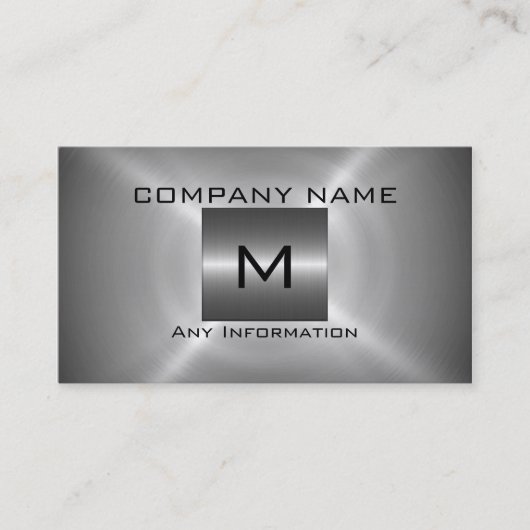 Silver Stainless Steel Metal #2 Visitekaartje (Voorkant)