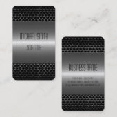 Silver Stainless Steel Metal Hole 2 Visitekaartje (Voorkant / Achterkant)