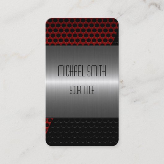 Silver Stainless Steel Metal Hole 3 Visitekaartje (Voorkant)