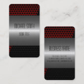 Silver Stainless Steel Metal Hole 3 Visitekaartje (Voorkant / Achterkant)