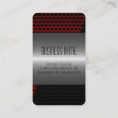 Silver Stainless Steel Metal Hole 3 Visitekaartje (Achterkant)