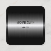 Silver Stainless Steel Metal Kijk #2 Vierkante Visitekaartje (Voorkant)