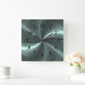 Silver Stainless Steel Metal Kijk Vierkante Klok (Huis)