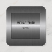 Silver Stainless Steel Metal Kijk Vierkante Visitekaartje (Voorkant)