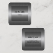 Silver Stainless Steel Metal Kijk Vierkante Visitekaartje (Voorkant / Achterkant)