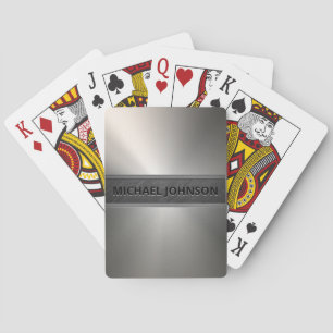 Silver Stainless Steel Metal Modern Paring Cards Pokerkaarten