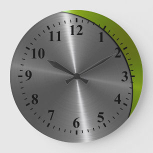 Silver Stainless Steel Metal Note Deco 2 Grote Klok