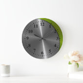 Silver Stainless Steel Metal Note Deco 2 Grote Klok (Huis)