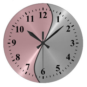 Silver Stainless Steel Metal Note Deco 5 Grote Klok