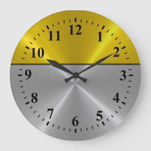 Silver Stainless Steel Metal Note Deco 6 Grote Klok