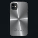 Silver Stainless Steel Print iPhone 11 Hoesje<br><div class="desc">Zilver Roestvrij afbeelding van metalen. Verwijder of wijzig Elizabeth voordat je een object koopt. Het ontwerp is beschikbaar op andere producten.</div>