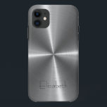 Silver Stainless Steel Print iPhone 11 Hoesje<br><div class="desc">Zilver Roestvrij afbeelding van metalen. Verwijder of wijzig Elizabeth voordat je een object koopt. Het ontwerp is beschikbaar op andere producten.</div>