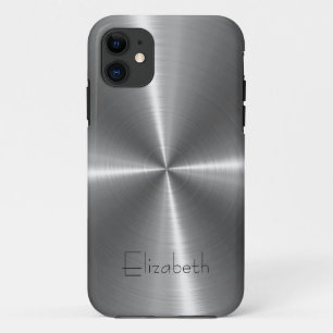 Silver Stainless Steel Print iPhone 11 Hoesje