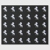 Silver Stallion Black Cadeaupapier (Vlak)