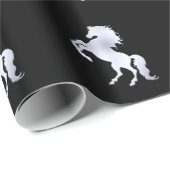 Silver Stallion Black Cadeaupapier (Rol Hoek)