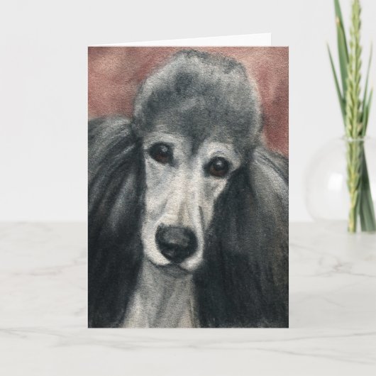 "Silver Standard Poedel" Dog Art Blank Notecards Kaart (Voorkant)