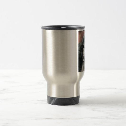 "Silver Standard Poodle" Art Travel Mug Reisbeker (Center)