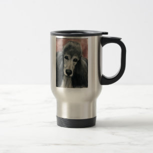 "Silver Standard Poodle" Art Travel Mug Reisbeker
